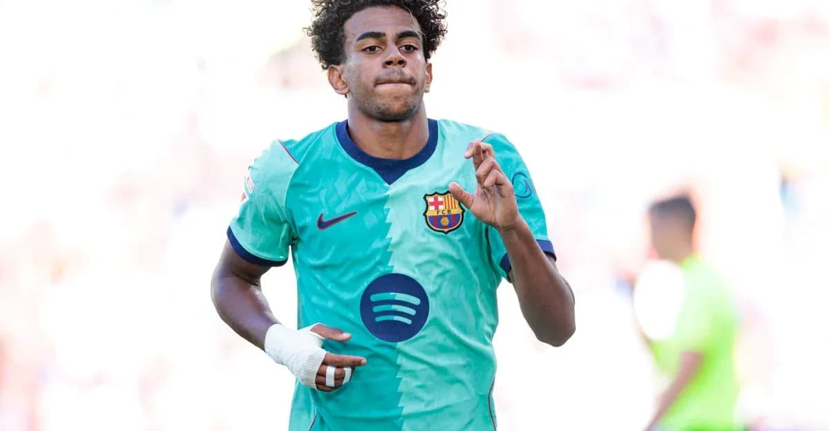 Player celebrating after scoring a goal for Barcelona