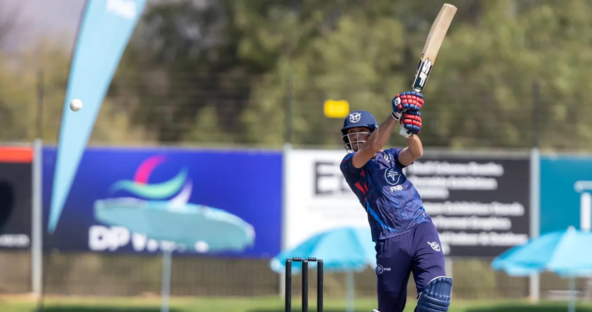 Batter striking ball during cricket practice session