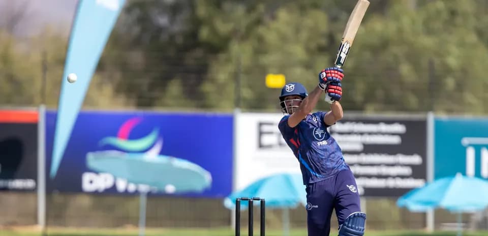 Batter striking ball during cricket practice session
