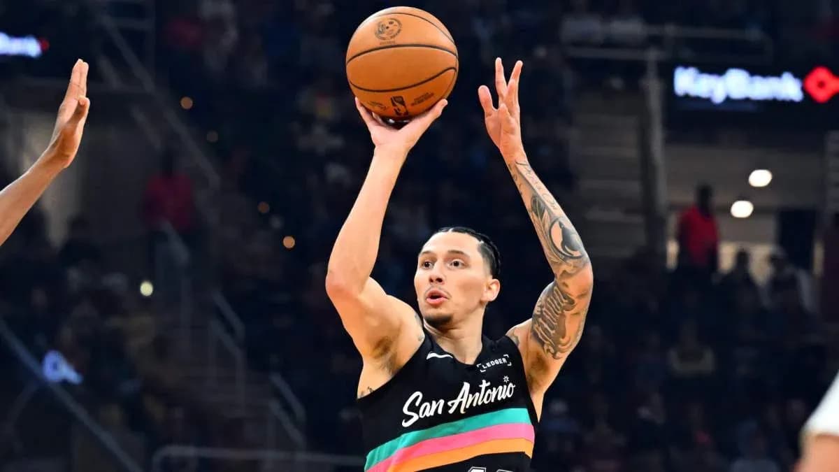 Player shooting a basketball during a game