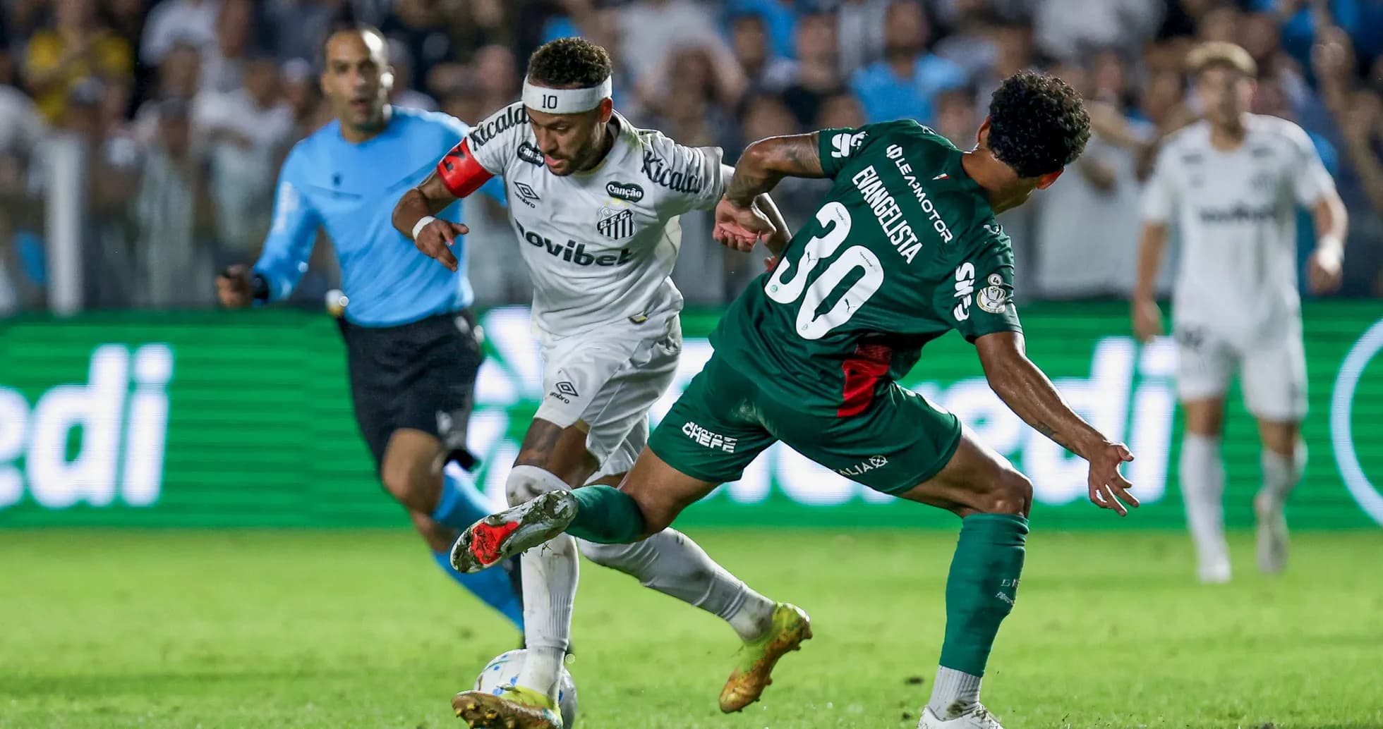 Player attempting to evade tackle during match