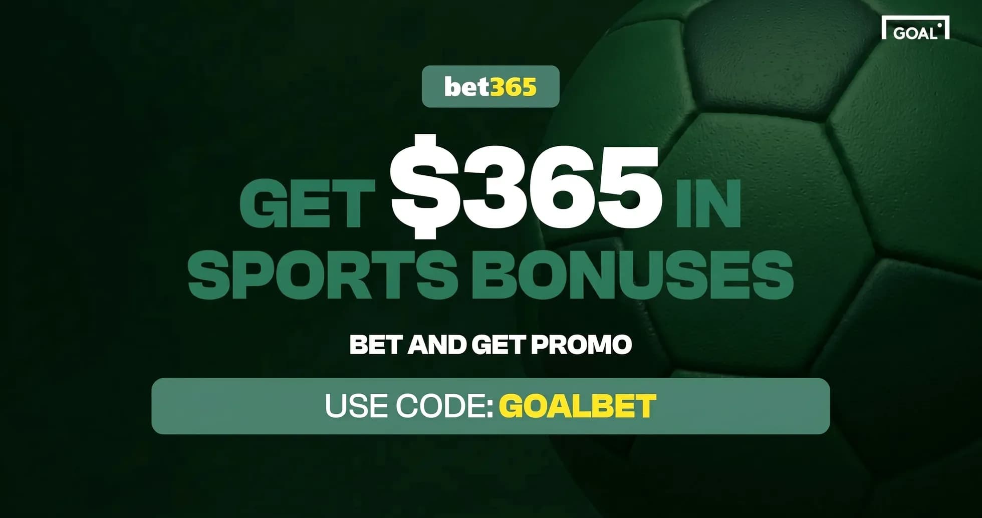 Promotional banner for bet365 sports bonuses