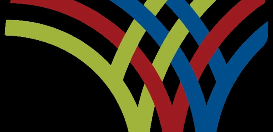 Logo featuring intertwined colorful lines