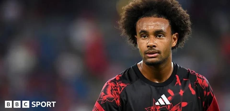 Player in red and black kit on the field