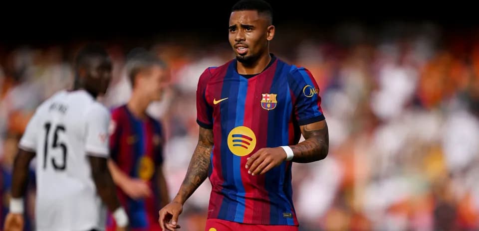 Player in Barcelona jersey during match action