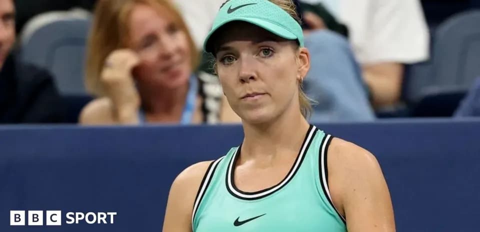 Tennis player in turquoise outfit during match