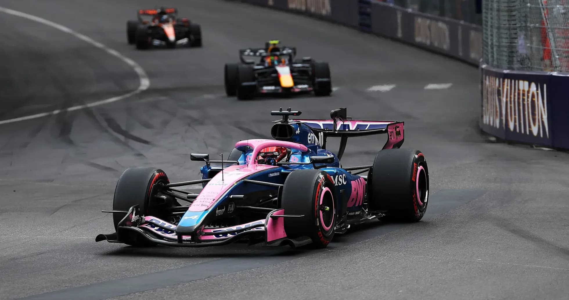 Formula 1 car racing on track during competition