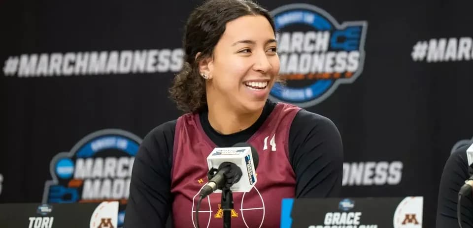 Tori McKinney speaking at NCAA March Madness press conference