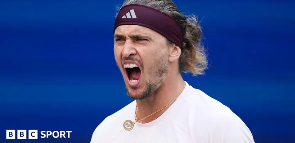Tennis player celebrating during a match