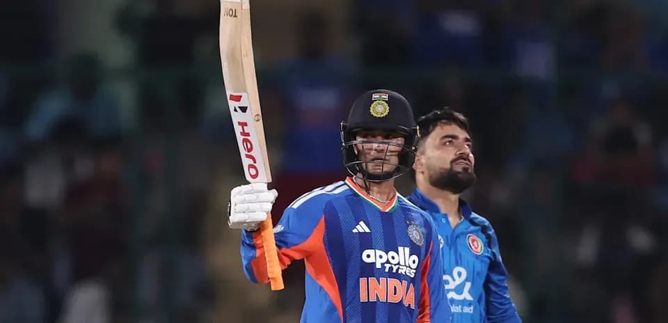 Batsman celebrating after scoring runs in match