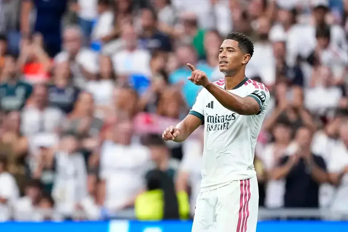 Player gesturing to fans during match celebration