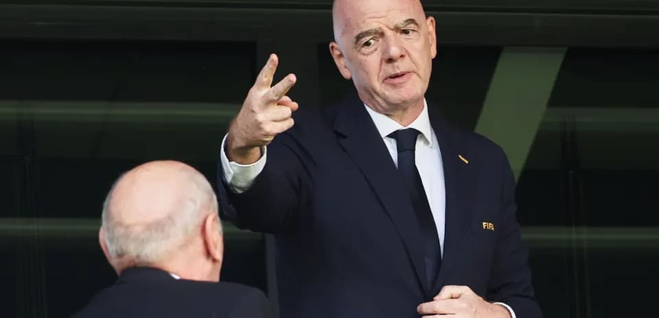 FIFA president speaking during event from balcony