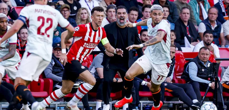 Players in action during a football match