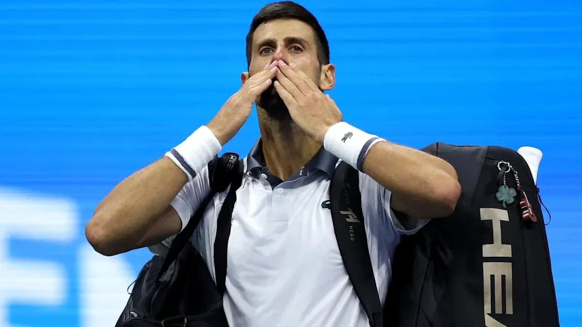 Novak Djokovic blowing kisses after a match