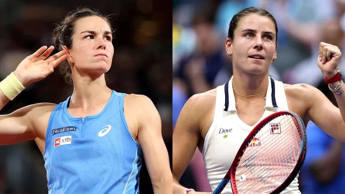 Two female tennis players celebrating during matches