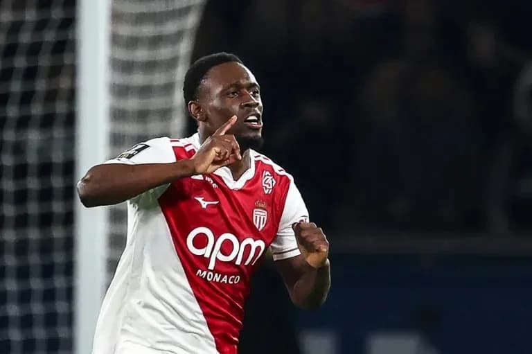 Monaco player celebrating a goal on the field