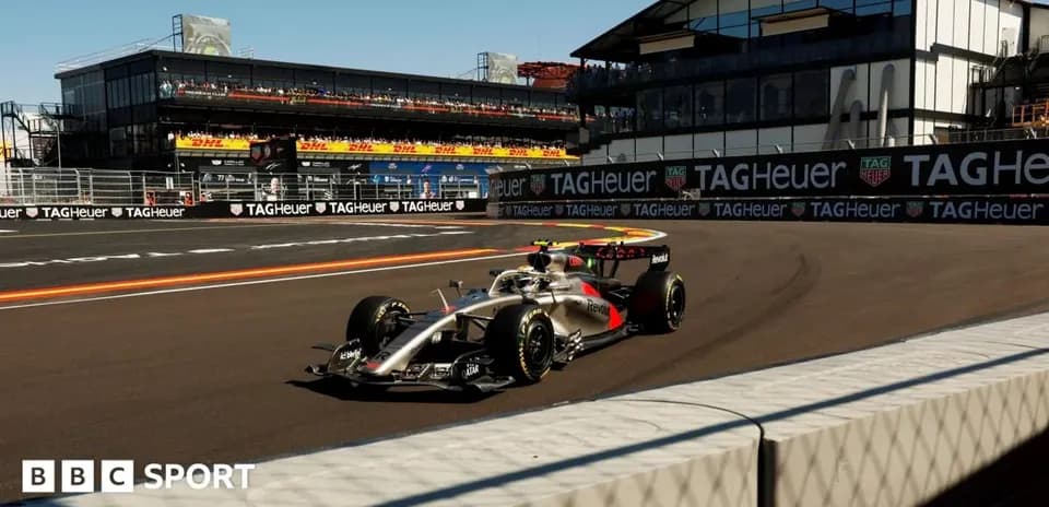 Formula 1 car racing on track at event