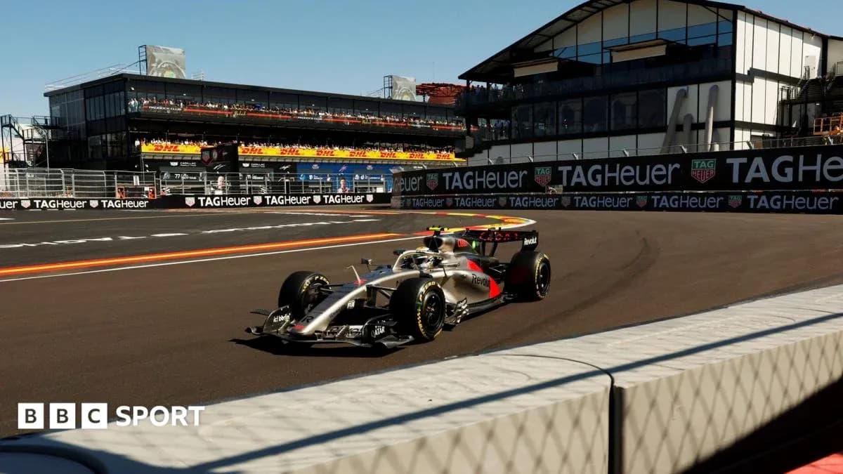 Formula 1 car racing on track at event