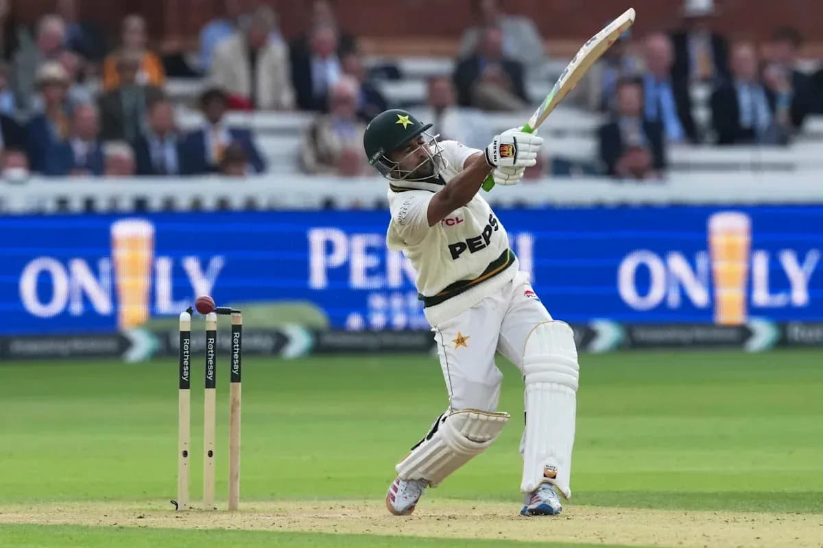 Batsman playing a shot during cricket match
