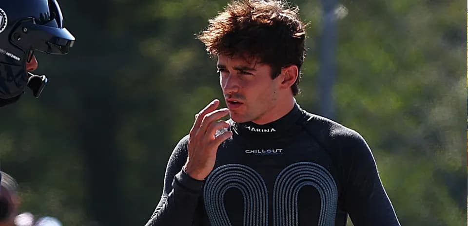 Driver talking during a motorsport practice session