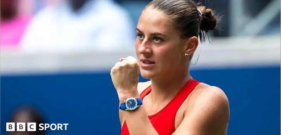 Tennis player celebrating during a match