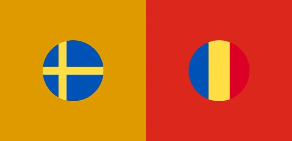 Flags of Sweden and Romania in circular designs