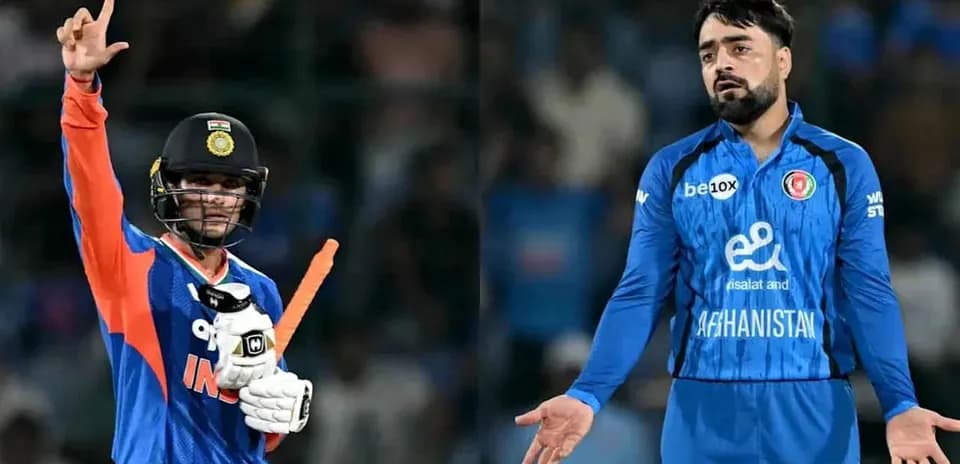 Two cricketers, one celebrating and one gesturing in confusion