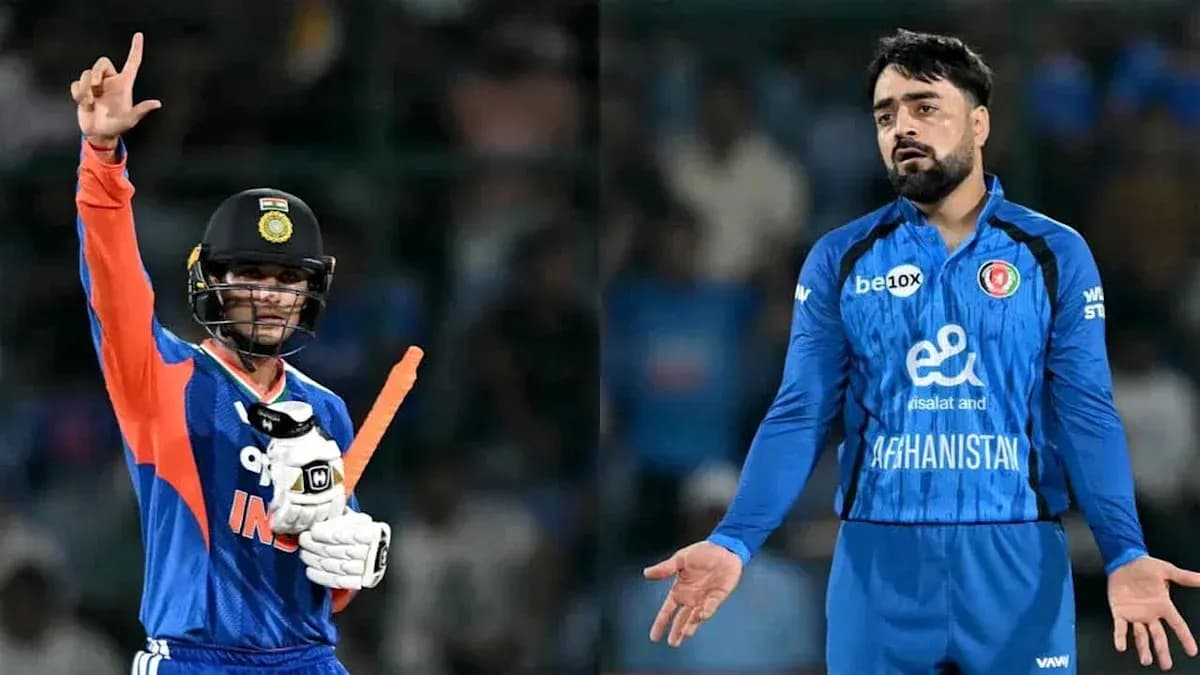 Two cricketers, one celebrating and one gesturing in confusion
