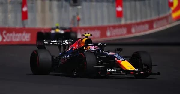 Red Bull Racing car racing on track