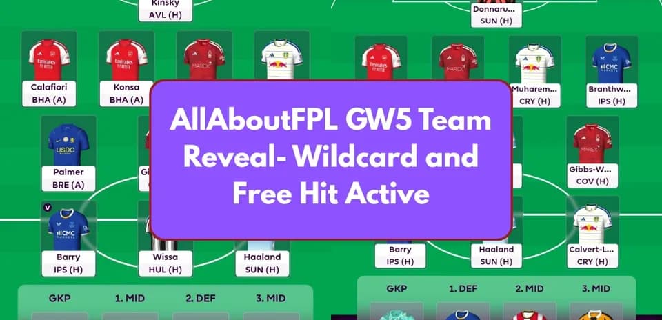 Fantasy Premier League team setup with players listed