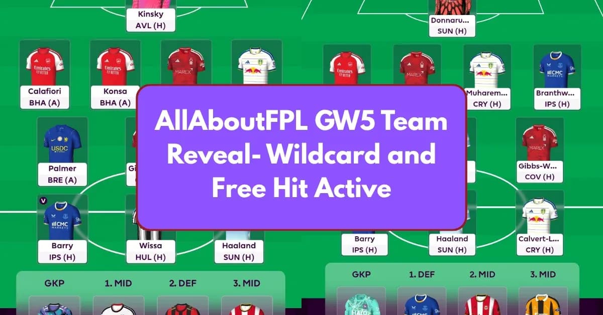 Fantasy Premier League team setup with players listed