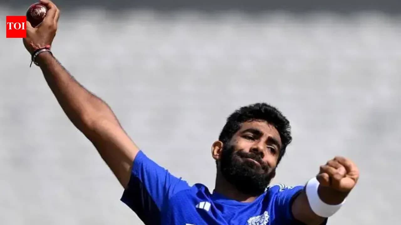 Cricketer bowling during practice session