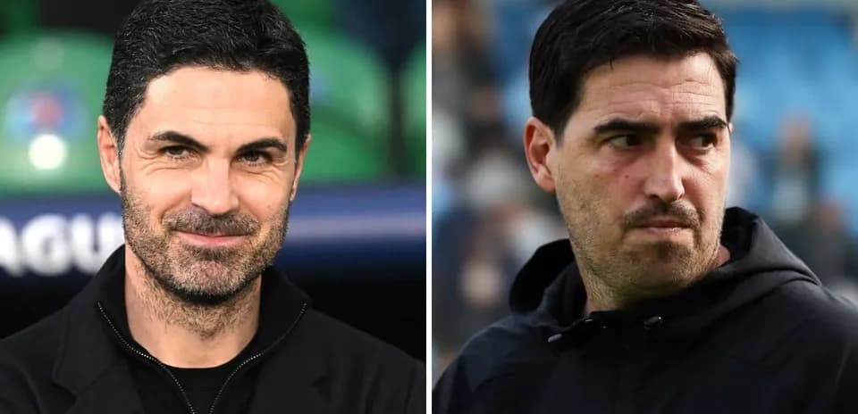 Two football managers during pre-match preparations