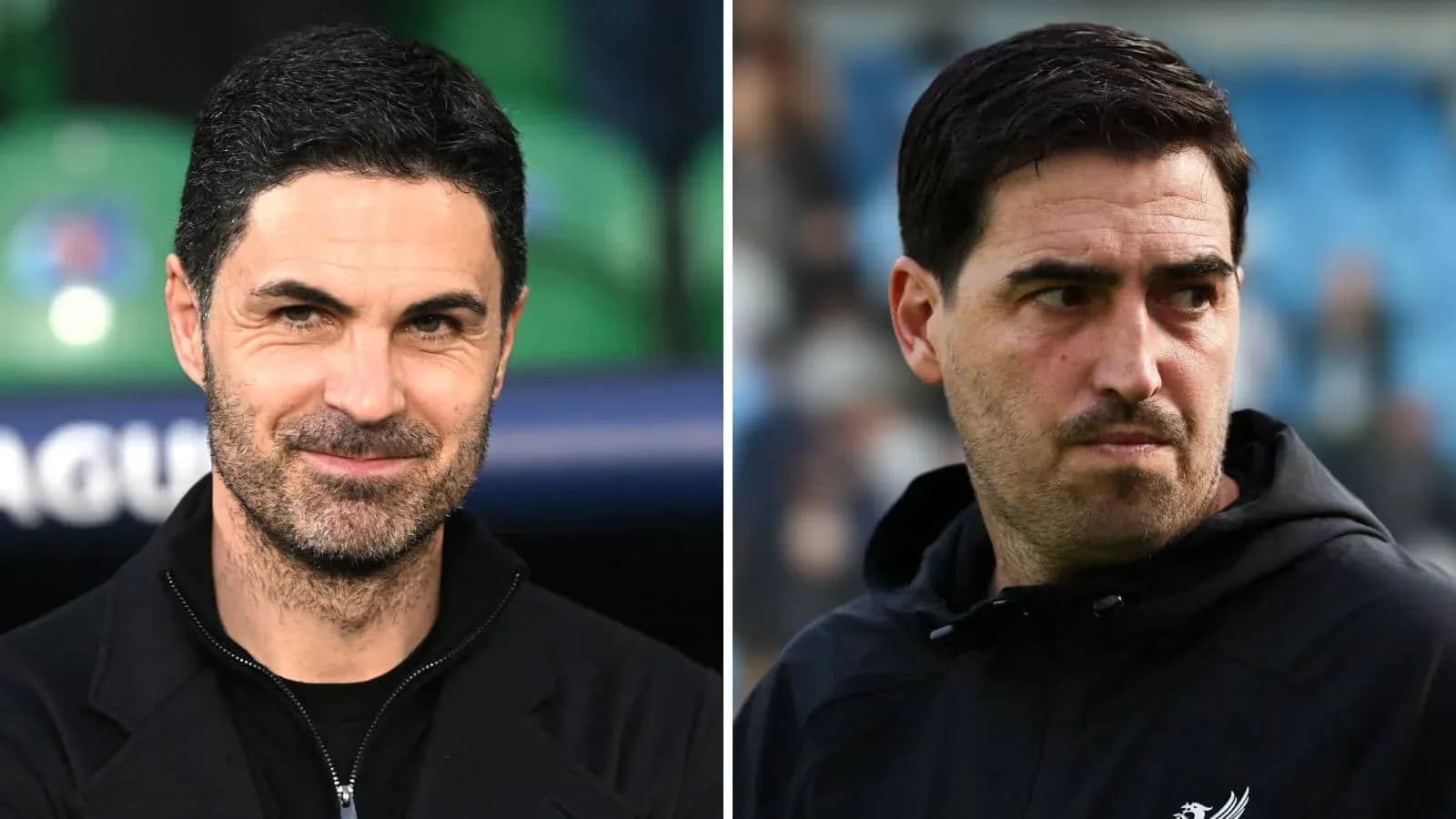 Two football managers during pre-match preparations