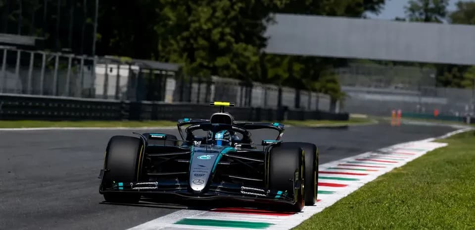 Formula 1 car racing on track at Monza