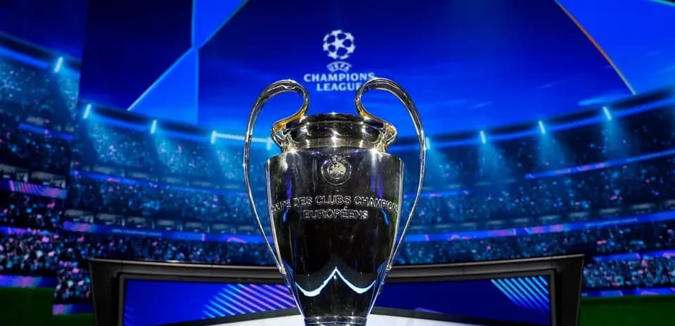 Champions League trophy on display at venue