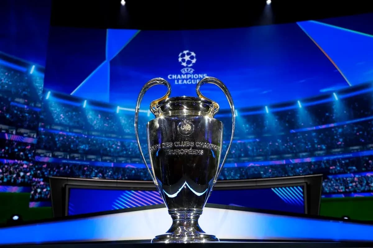 Champions League trophy on display at venue