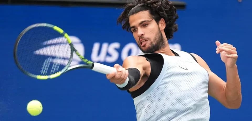 Player hitting a forehand shot during match