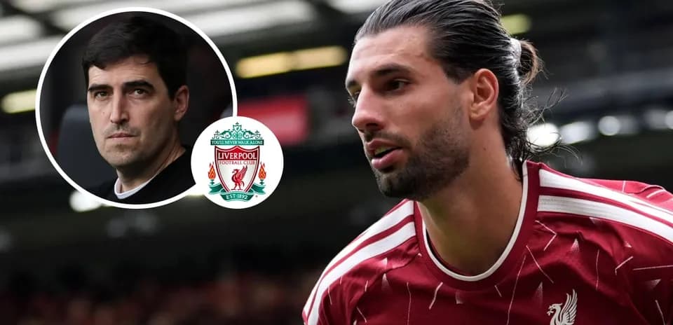 Liverpool player in action with coach portrait