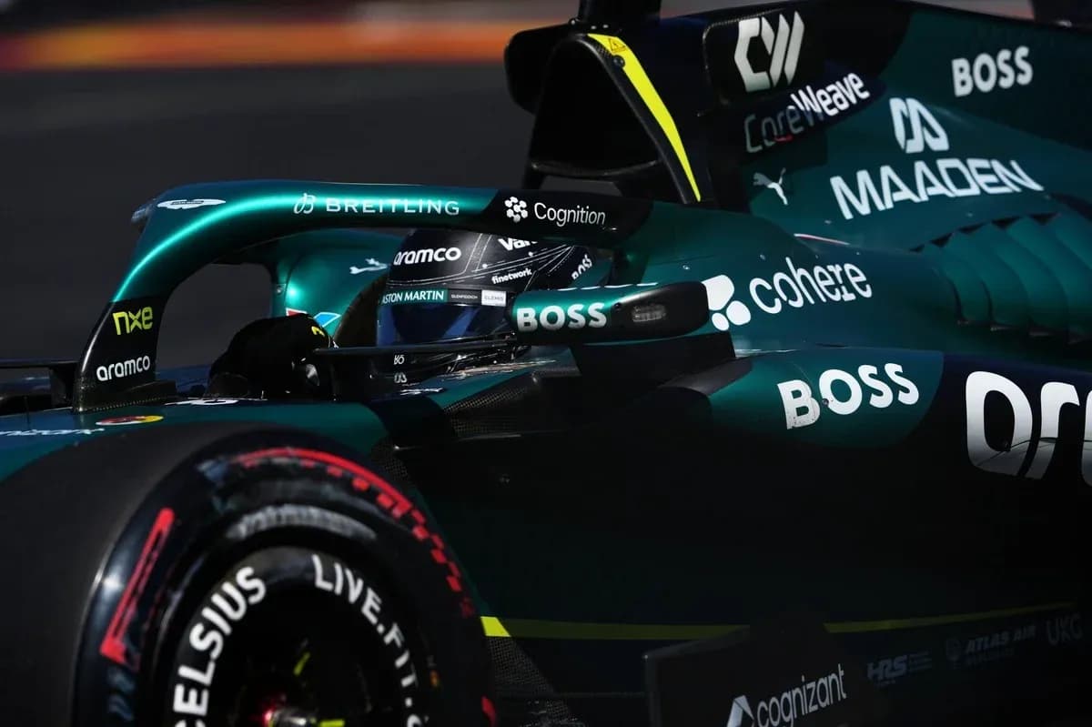 Aston Martin F1 car during a race session