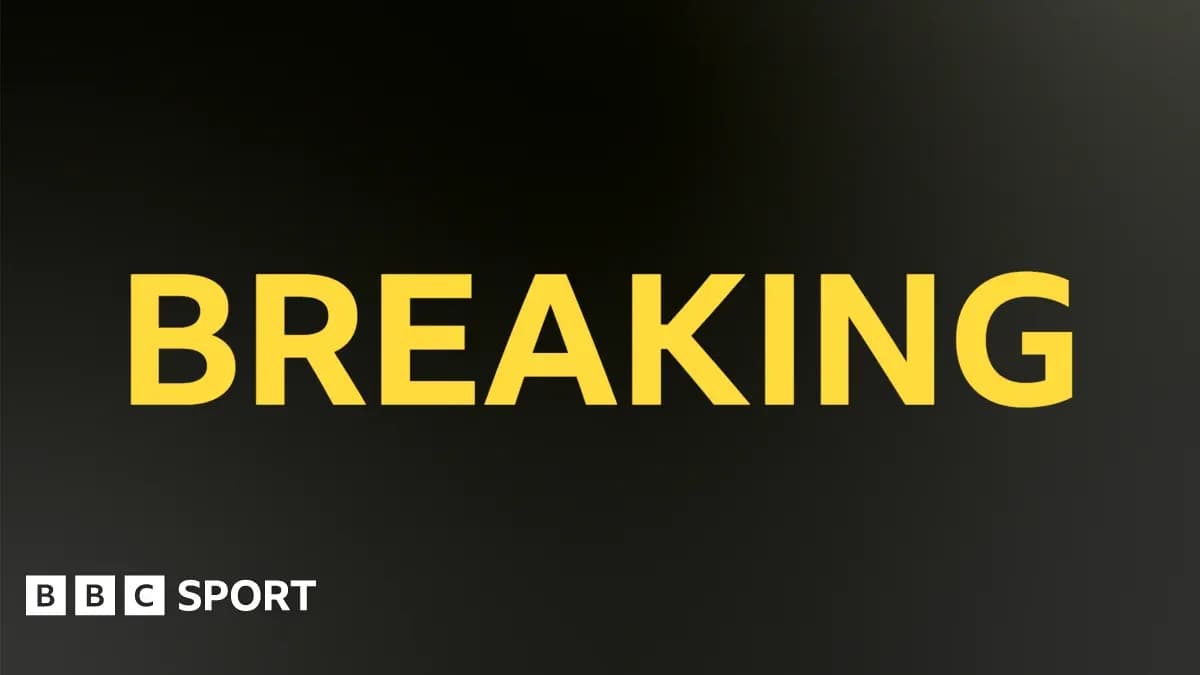 Breaking news headline from BBC Sport