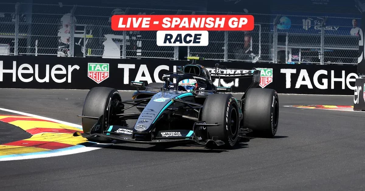 Formula 1 car racing at Spanish Grand Prix