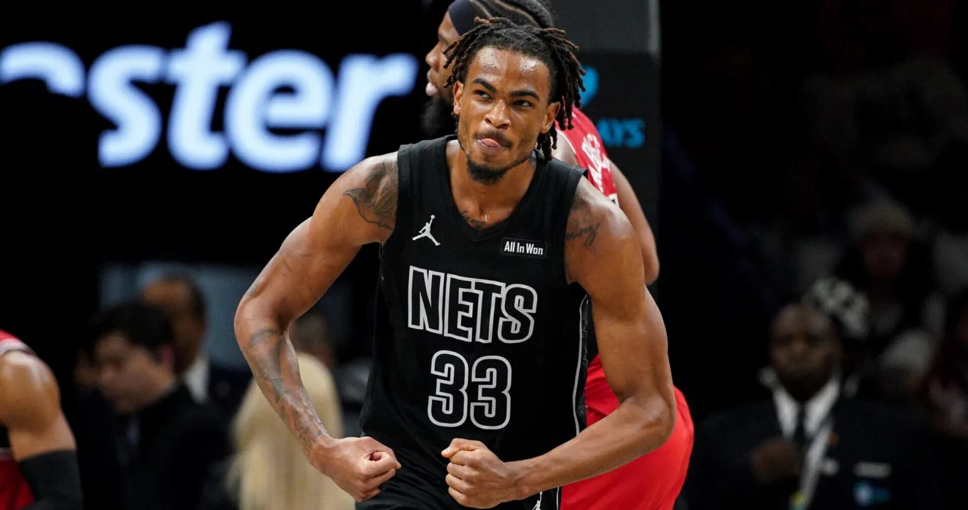 Basketball player celebrating during a game