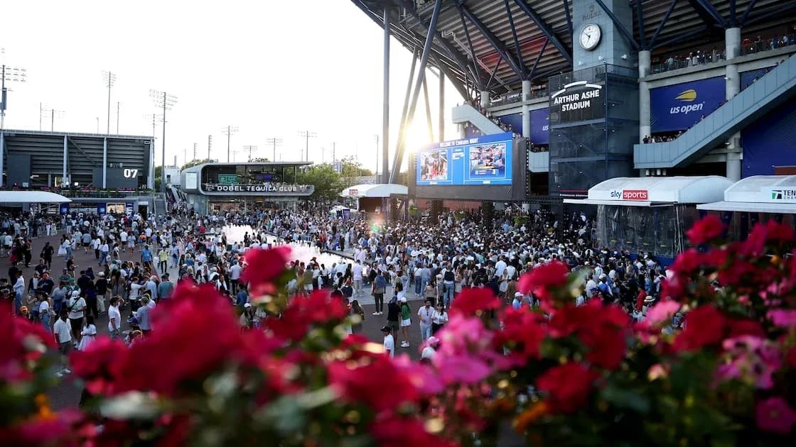 Crowd gathered outside Arthur Ashe Stadium at US Open