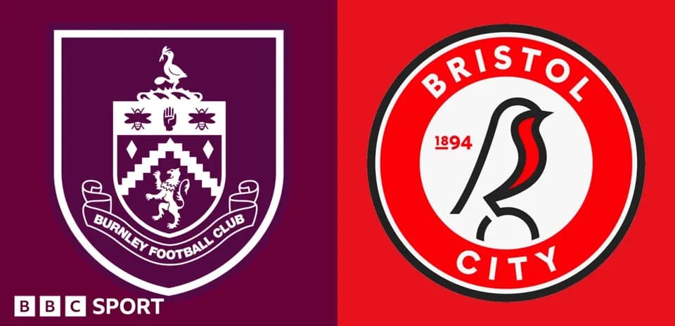 Logos of Burnley FC and Bristol City