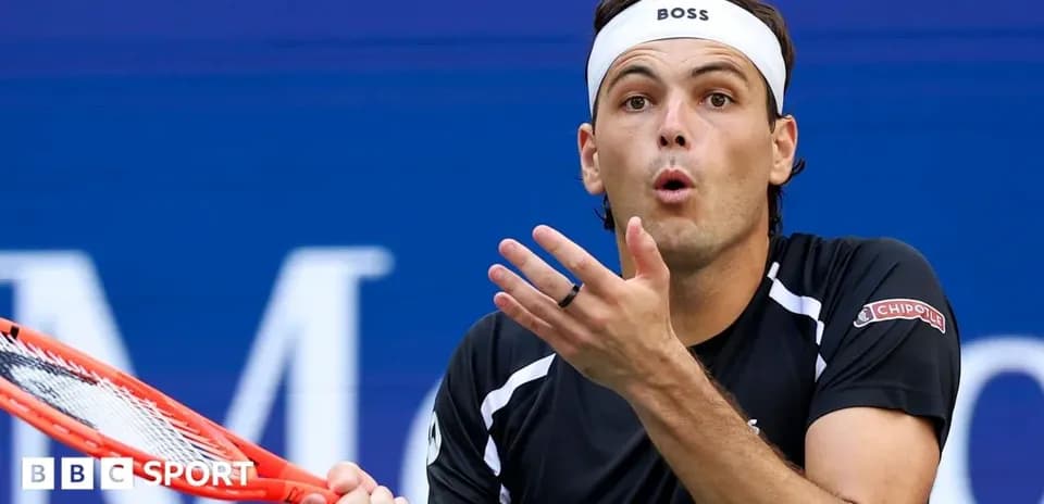 Tennis player reacting during a match at US Open