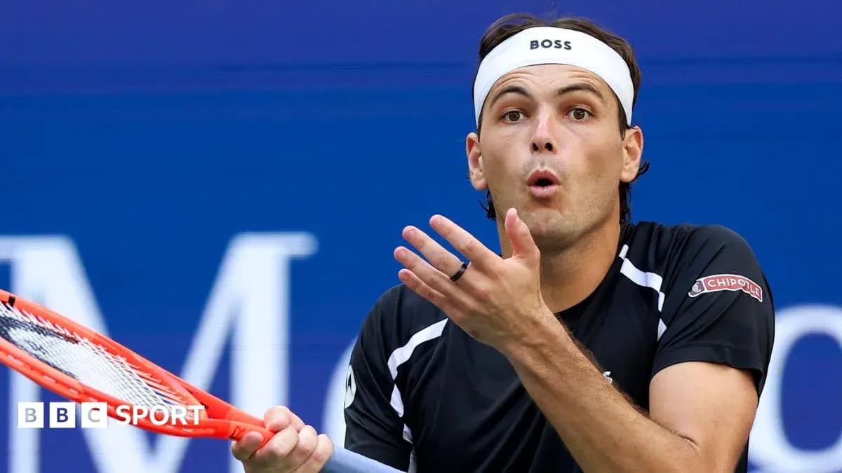 Tennis player reacting during a match at US Open