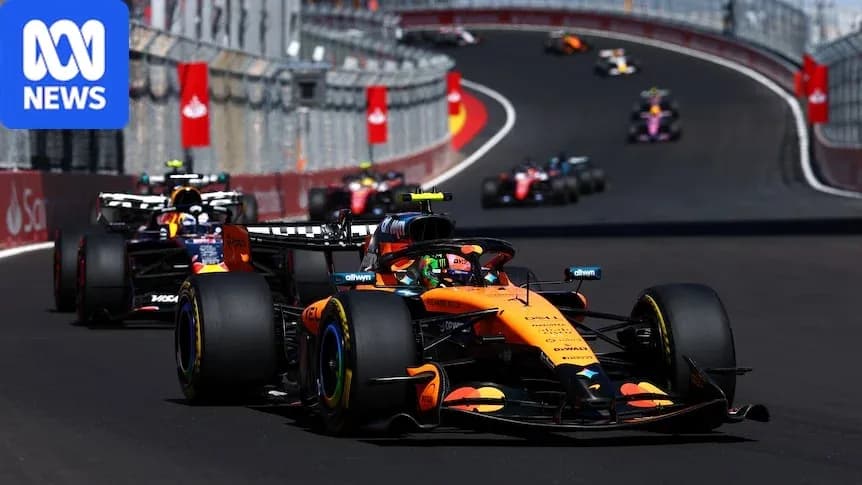 McLaren car leading during Formula 1 race