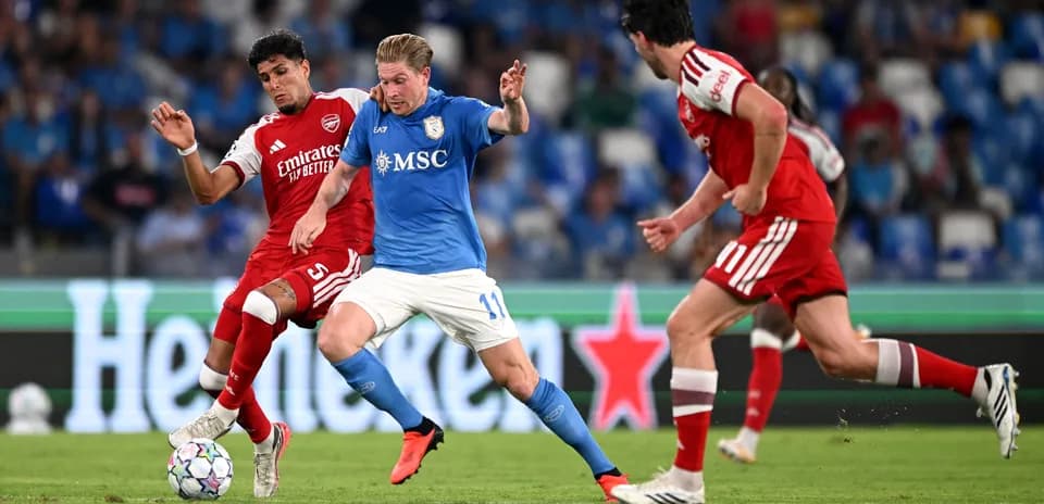 Players battling for the ball during a match