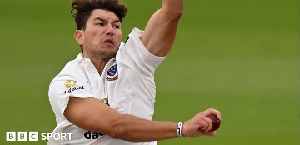 Bowler delivering ball during cricket match